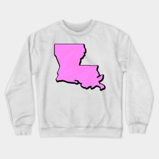 Pink Louisiana Outline Crewneck Sweatshirt